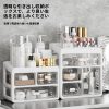化粧品収納ボックス 透明引き出し式 デスク上 角度別写真