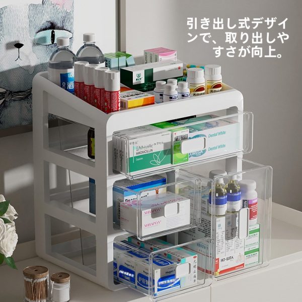 収納キャビネット 引き出し式 プラスチック製 詳細写真
