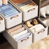 衣類収納ボックス 綿麻素材 折りたたみ式 多層 サイズ図