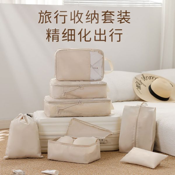 トラベル用収納袋セット 衣類・化粧品整理 圧縮可能 透明窓付き 旅行用品